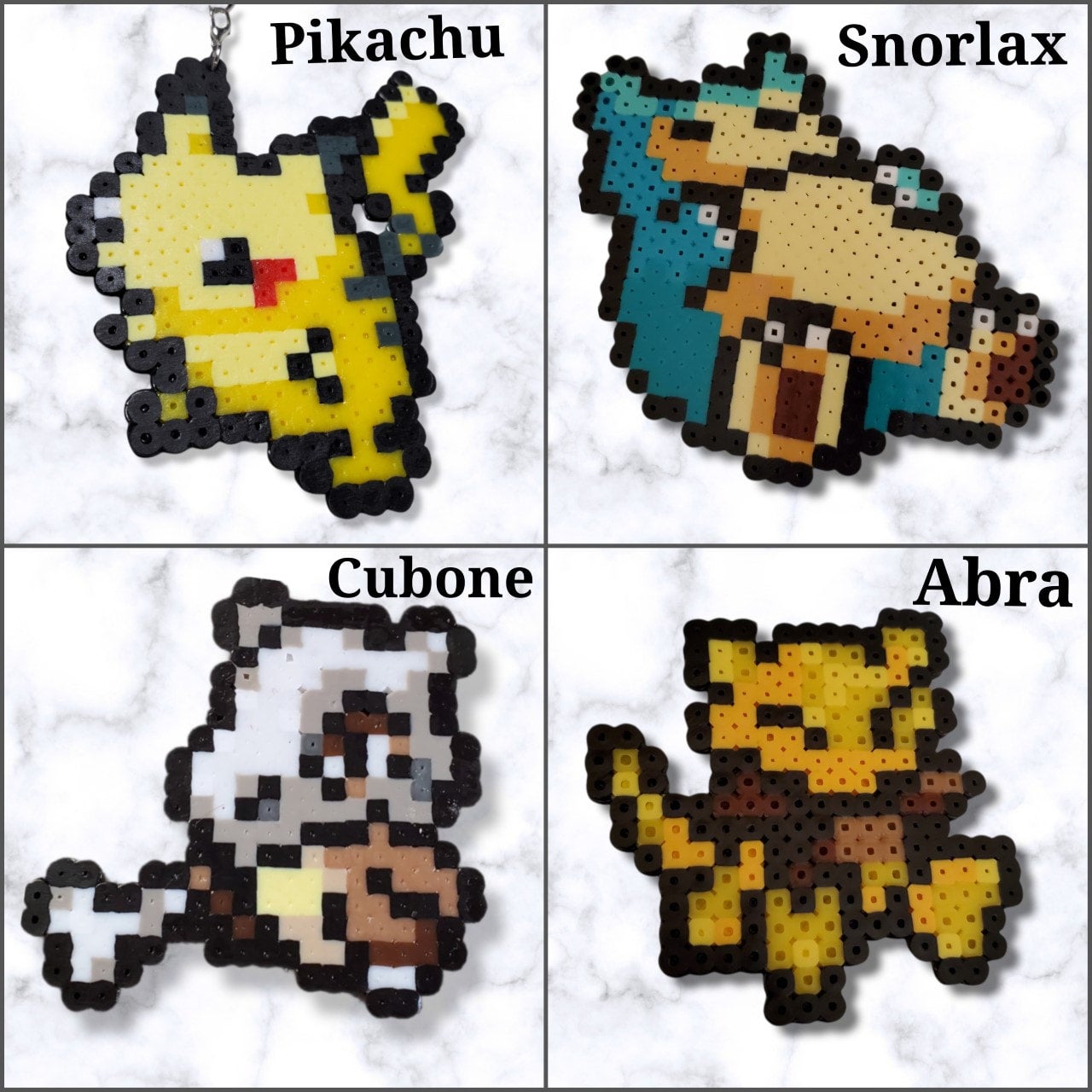 Simple Pikachu Perler Beads Pokémon Sprite Fuse Bead Keychains